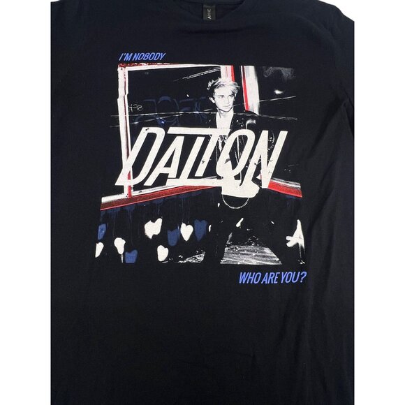 Anvil DALTON Graphic T-Shirt Black "Im Nobody Who Are You?" M Cotton Lightweight - Picture 2 of 6